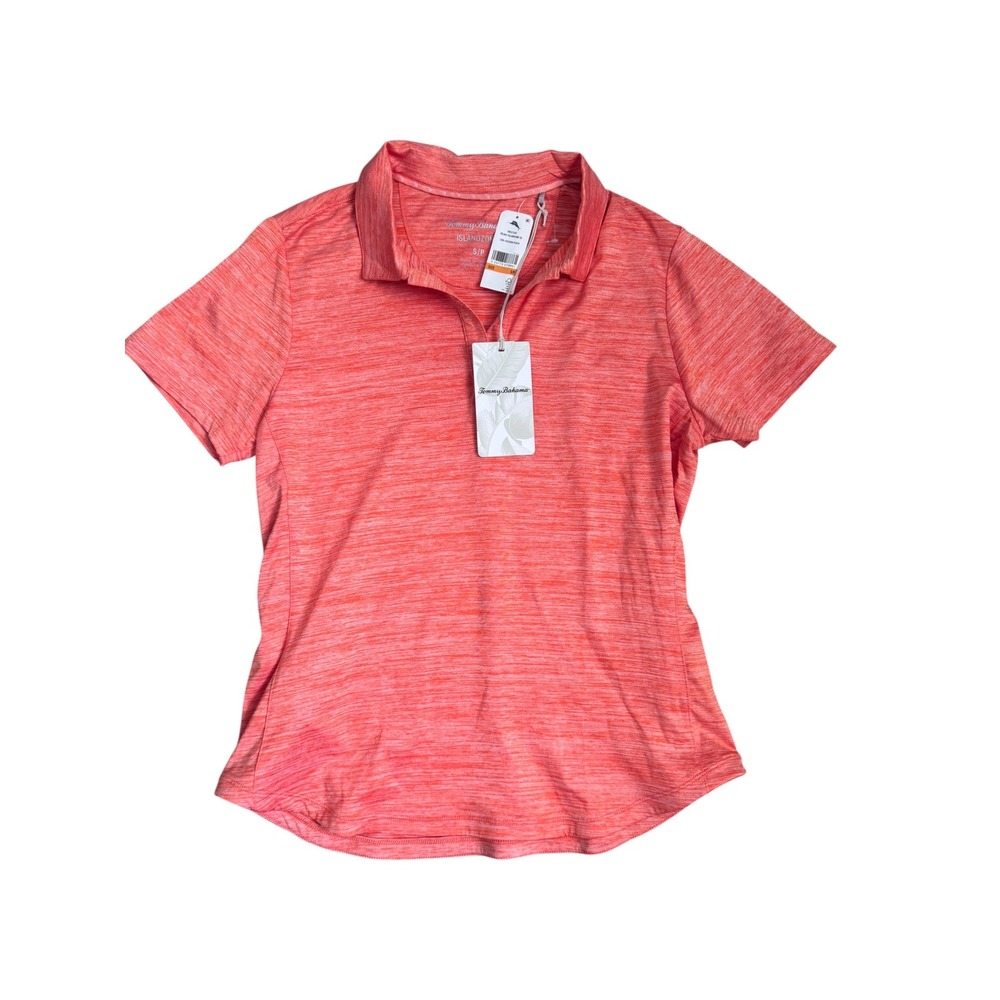 Tommy Bahama IslandZone Delray Polo Shirt Orange Golf Performance Womens S NWT